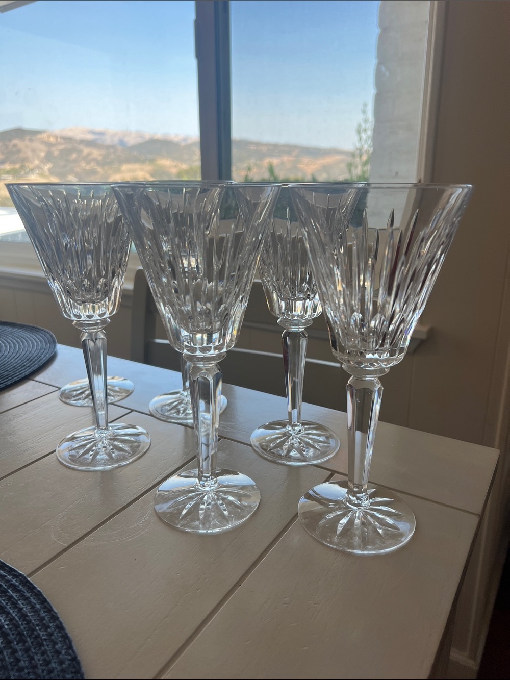 Rare Vintage Lenox Crystal Cut Stemmed Glasses (Set of 6) made in USA